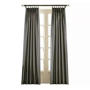 🪴SINGLE Curtainworks Marquee Faux Silk Pinch Pleat Curtain Panel, 30 by 120"